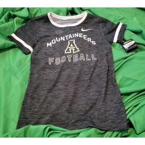 Nike Appalachian State Mountaineers Football Woman's Dark Gray t shirt Size XS